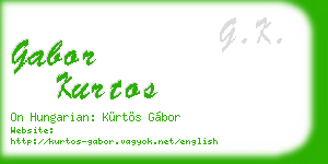 gabor kurtos business card